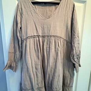 Elegant Beige Mini Dress